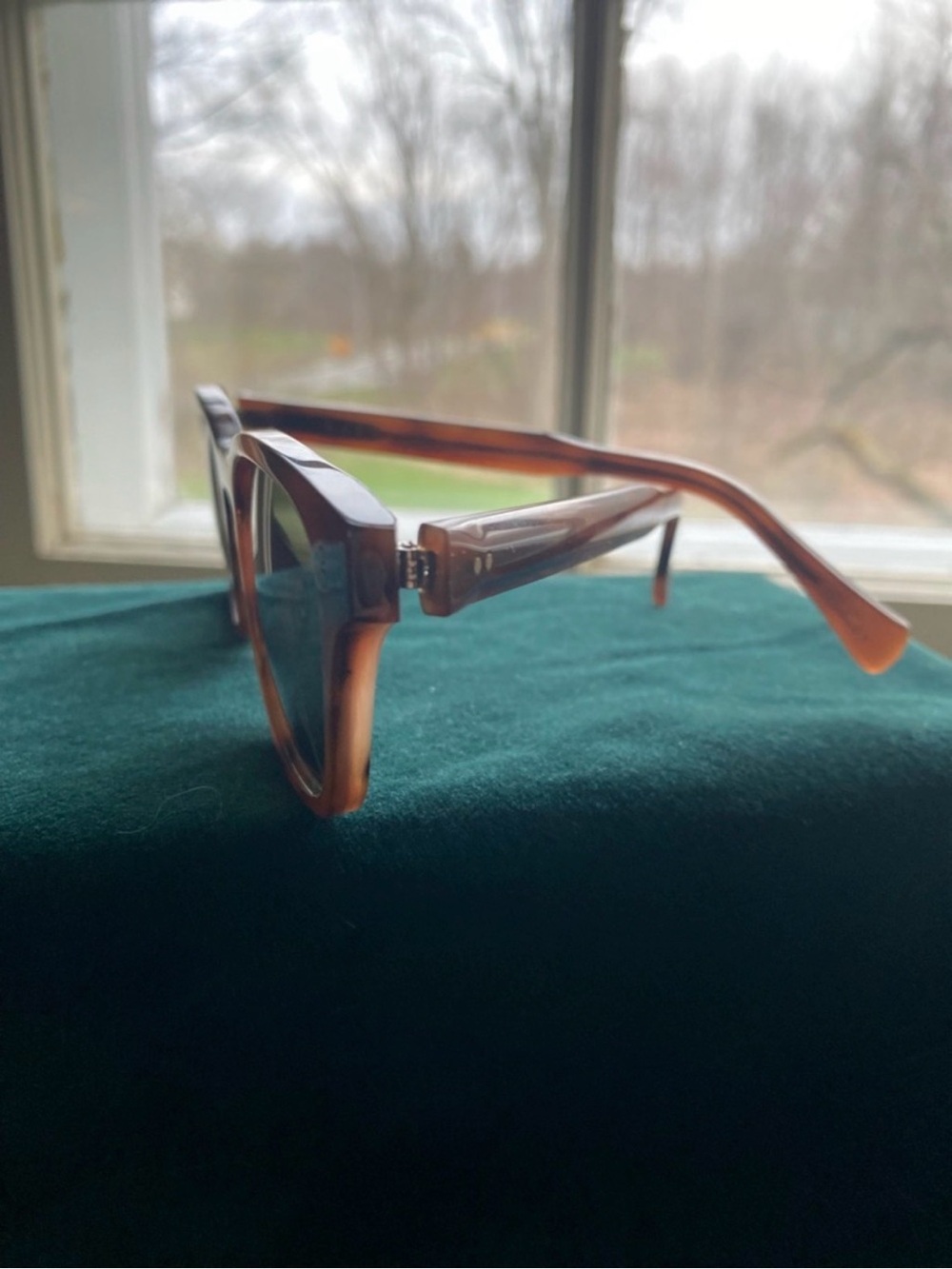 RAEN Brown Square Sunglasses with Dark Green Lenses - Picture 6 of 10
